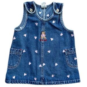 Teddy Bear Hearts Vtg Baby Bum Equipment Jean Denkm Dress Youth (12M)